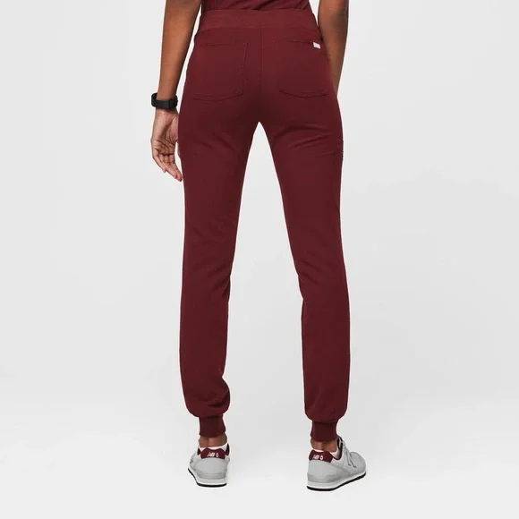 FIGS Women's Burgundy Zamora™ - Jogger Scrub Pants - M / Burgundy - Picture 3 of 7